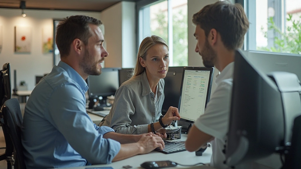 Риэлтор показывает объект клиентам