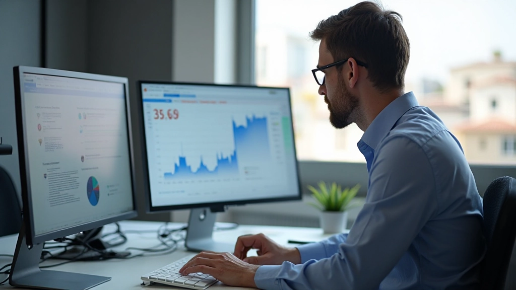 Бухгалтер работает с финансовыми отчётами