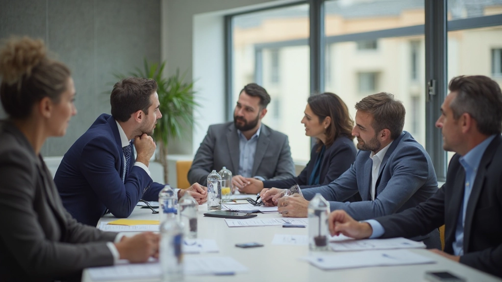 Группа профессионалов участвует в интерактивном обучающем семинаре