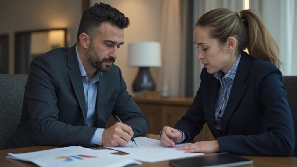 Финансовый консультант обсуждает план инвестирования с клиентом