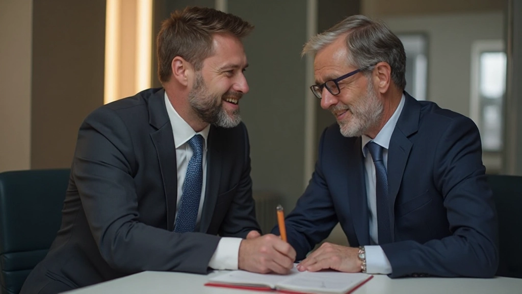 Финансовый консультант обсуждает инвестиционный портфель с клиентом