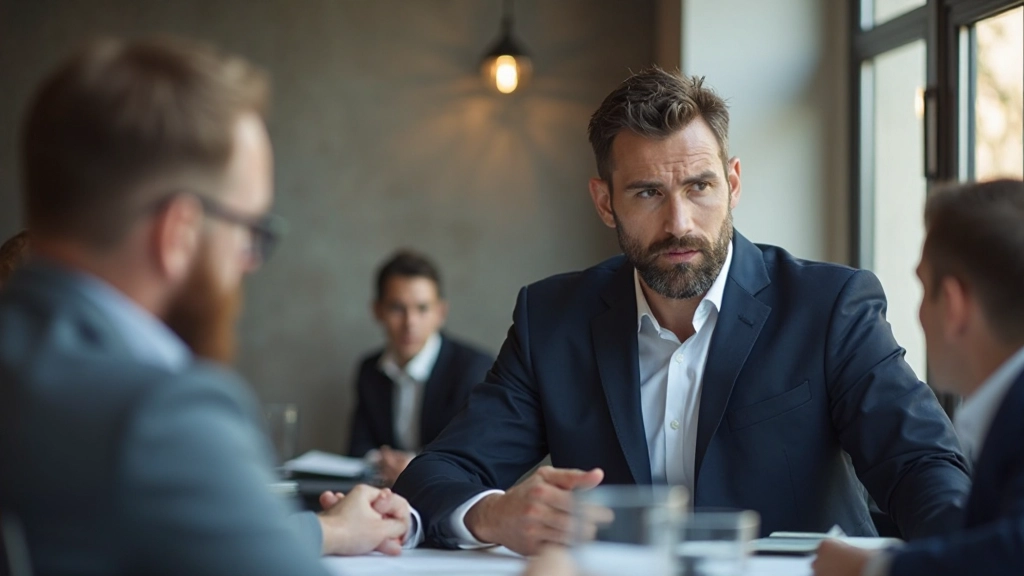 Предприниматель проводит встречу с командой
