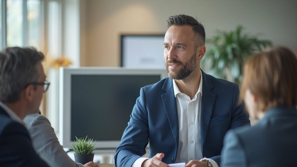 Профессиональный менеджер проектов работает с командой в современном офисе