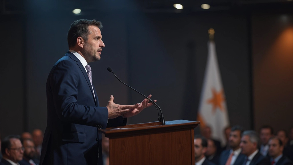 Профессиональный спикер проводит мотивационное выступление перед аудиторией