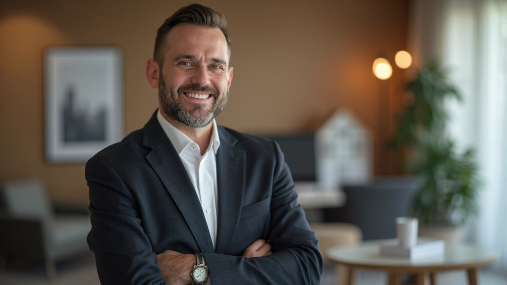 Специалист по недвижимости показывает объект