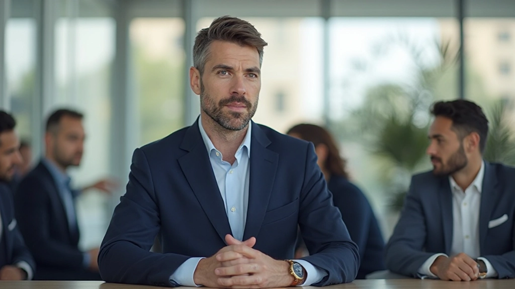 Профессиональный руководитель проводит встречу с командой в современном офисе