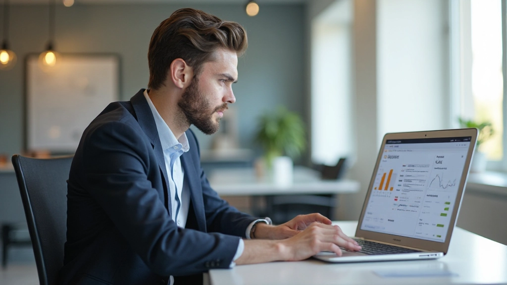 Фото ноутбука с графиками доходов на экране