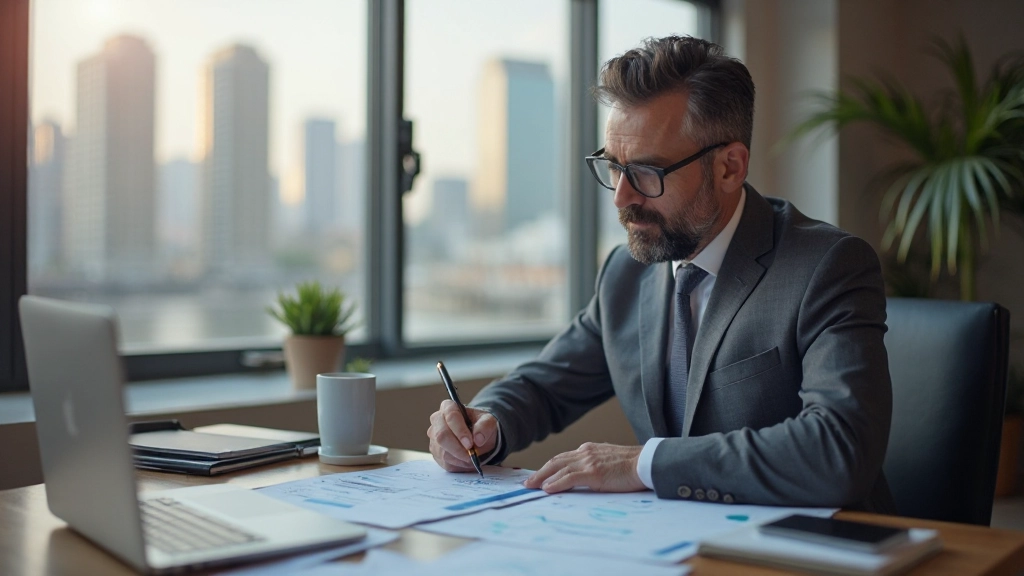 Инвестиционный портфель с графиками роста и финансовыми документами на столе