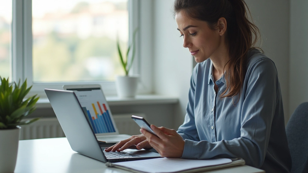 Профессиональное рабочее пространство с ноутбуком и смартфоном