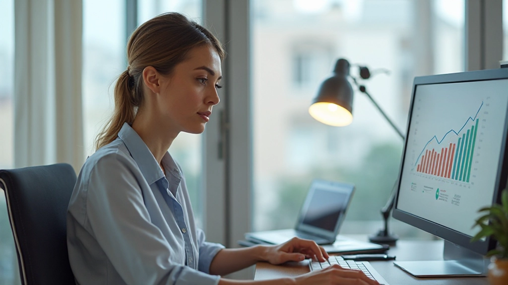 Специалист анализирует данные о доходах на компьютере