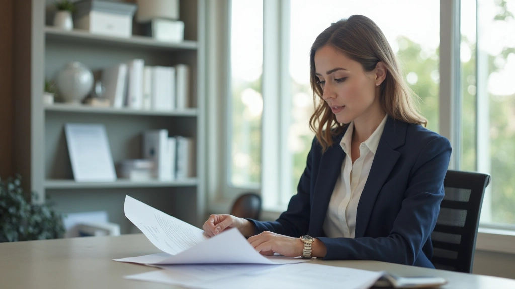 Профессиональное фото кипрского офиса с документами и ноутбуком на столе