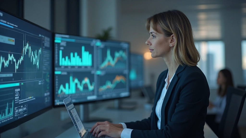 Бизнесмен анализирует рыночные тренды